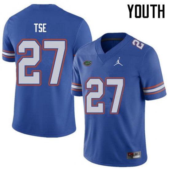 Youth Florida Gators #27 Joshua Tse NCAA Jordan Brand Royal Authentic Stitched College Football Jersey NEI1162GR